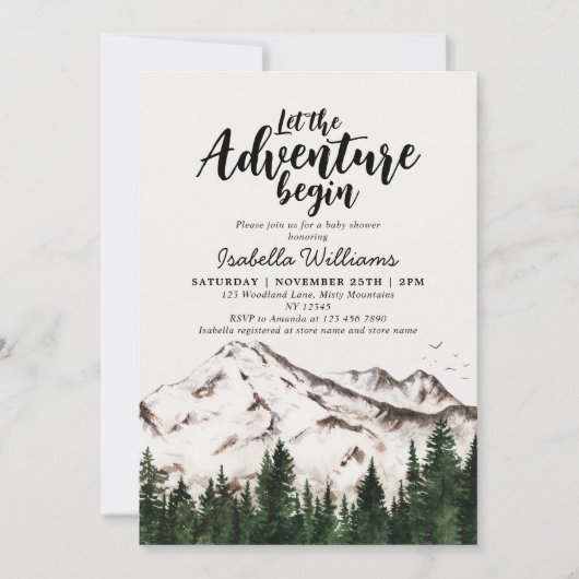 Elegant Winter Forest Adventure Boy Baby shower Kaart (Voorkant)