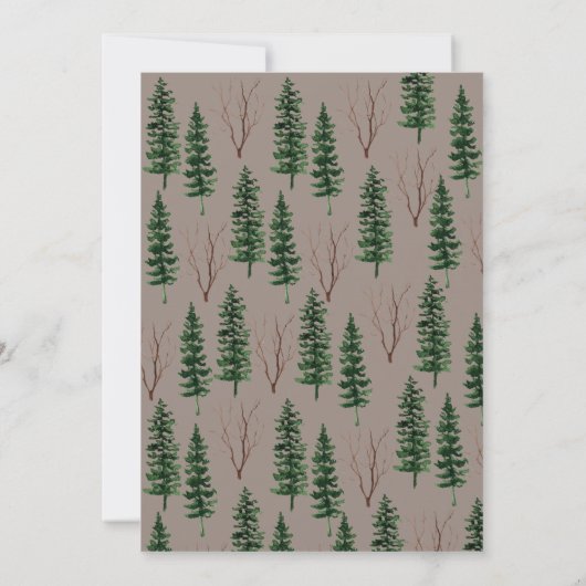 Elegant Winter Forest Adventure Boy Baby shower Kaart (Achterkant)