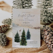 Elegant Winter Forest Bridal Shower Invitation Kaart