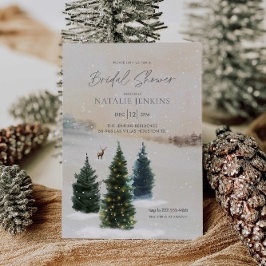Elegant Winter Forest Bridal Shower Invitation Kaart