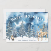 Elegant Winter Forest Business Holiday Card Feestdagenkaart (Voorkant)