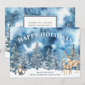 Elegant Winter Forest Business Holiday Card Feestdagenkaart (Voorkant / Achterkant)