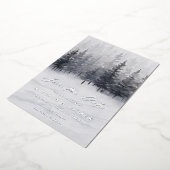 Elegant Winter Forest Folie Save the Date Kaart (Gedraaid)