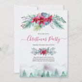 Elegant Winter Forest Kerstparty Kaart (Voorkant)