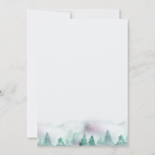 Elegant Winter Forest Kerstparty Kaart (Achterkant)
