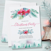 Elegant Winter Forest Kerstparty Kaart