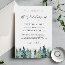 Elegant Winter Forest Pine Trees Wedding