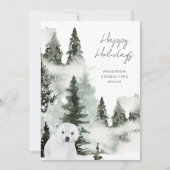 Elegant Winter Forest Vrede & Vreugde Bedrijf Feestdagenkaart (Voorkant)