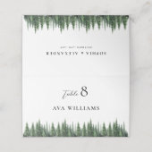 Elegant Winter Forest Watercolor Wedding Plaatskaartje (Buitenkant ongevouwen)