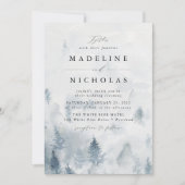 Elegant Winter Forest Wedding Invitation Kaart (Voorkant)