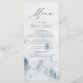 Elegant Winter Forest Wedding Menu Kaart (Voorkant)