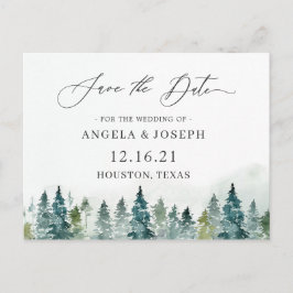 Elegant Winter Forest Wedding Save the Date Briefkaart