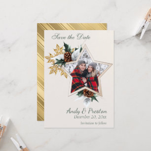 Elegant Winter Foto Save the Date Invitation Kaart