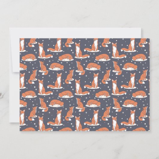 Elegant Winter Fox Snowy Night Feestdagenkaart (Voorkant)