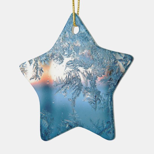 Elegant Winter Frosted Glass Ice Crystals Keramisch Ornament (Links)