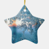 Elegant Winter Frosted Glass Ice Crystals Keramisch Ornament (Achterkant)