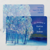 Elegant Winter Frosty Trees Wedding Kaart (Voorkant / Achterkant)
