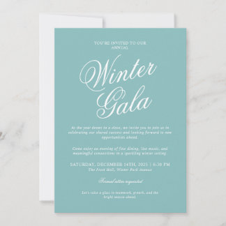 Elegant Winter Gala Invitation Formal Holiday Kaart