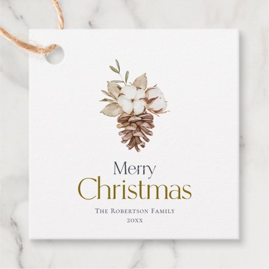 Elegant Winter Gift Label – "Vrolijk Kerstfeest" (Voorkant)