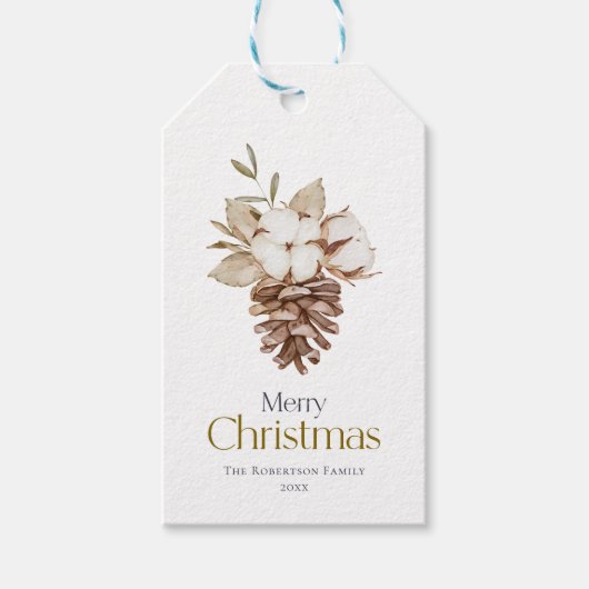 Elegant Winter Gift Label – "Vrolijk Kerstfeest" Cadeaulabel (Voorkant)