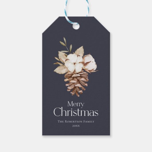 Elegant Winter Gift Label – "Vrolijk Kerstfeest" Cadeaulabel (Voorkant)