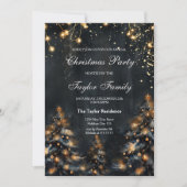 Elegant Winter Goud Glitter Kerstboom Party Kaart (Voorkant)