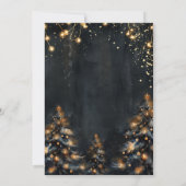 Elegant Winter Goud Glitter Kerstboom Party Kaart (Achterkant)