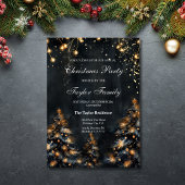 Elegant Winter Goud Glitter Kerstboom Party Kaart