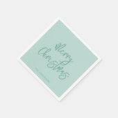 Elegant Winter Green Minimalist Script Christmas Servet (Hoek)