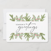Elegant Winter Greenery Business ADD LOGO Feestdagenkaart (Voorkant)