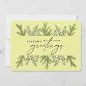 Elegant Winter Greenery Business ADD LOGO Feestdagenkaart (Voorkant)