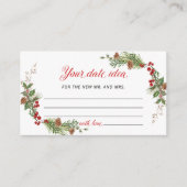 Elegant Winter Greenery Date idea Informatiekaartje (Voorkant)