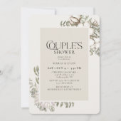 Elegant Winter Greenery Floral Couple's Shower Kaart (Voorkant)