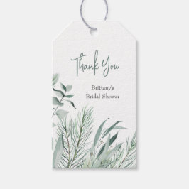 Elegant Winter Greenery Foliage Vrijgezellenfeest Cadeaulabel