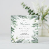 Elegant Winter Greenery Foliage Vrijgezellenfeest Kaart (Staand voorkant)