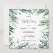 Elegant Winter Greenery Foliage Vrijgezellenfeest Kaart (Voorkant)