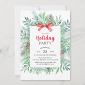 Elegant Winter Greenery Holiday Kaart (Voorkant)