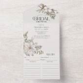 Elegant Winter Greenery Vrijgezellenfeest & Recipe All In One Uitnodiging (Binnen)