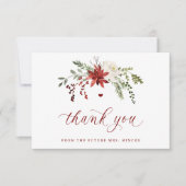 Elegant Winter Greenery Wedding Bridal Shower Bedankkaart (Voorkant)