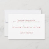 Elegant Winter Greenery Wedding Bridal Shower Bedankkaart (Achterkant)