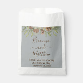 Elegant Winter Grijs Bruiloft Favor Bag Bedankzakje