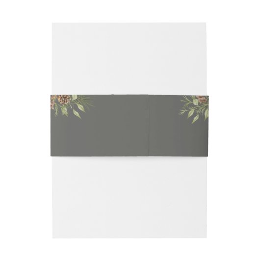 Elegant Winter Grijs Bruiloft Uitnodigingen Wikkel (Achterkant Voorbeeld)