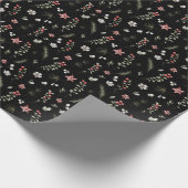 Elegant Winter Groen Botanisch Zwart Cadeaupapier (Hoek)