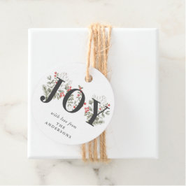 Elegant Winter Groen JOY Kerstmis Vakantie Gift Bedankjes Labels