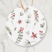 Elegant Winter Groen JOY Kerstmis Vakantie Gift Bedankjes Labels (Achterkant)