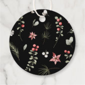 Elegant Winter Groen JOY Kerstmis Vakantie Gift Bedankjes Labels (Achterkant)