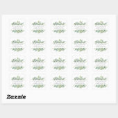 Elegant Winter Groen Vakantie Retouradres Vierkante Sticker (Vel)