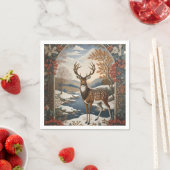 Elegant Winter Herten Winter Scène Servet (Insitu)