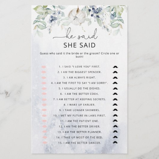 Elegant winter Hij zei dat ze een bruidsspel zei (Voorkant)