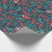 Elegant Winter Holiday Pine Boughs & Robins Cadeaupapier (Hoek)